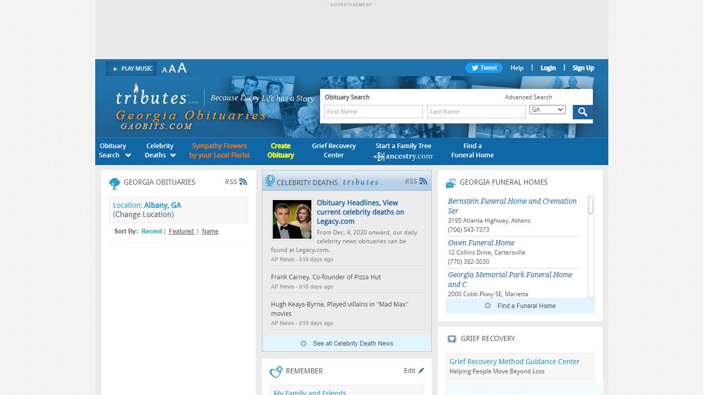 Georgia Obituaries - Latest Obituaries in Albany Georgia